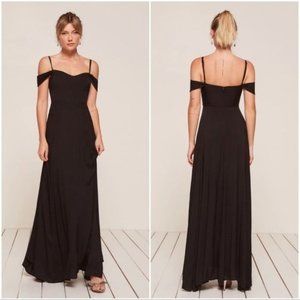 Reformation Poppy Dress Black Maxi Size 4